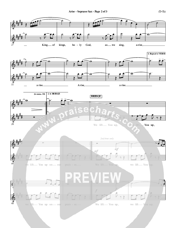 Arise Soprano Sax (Paul Baloche)