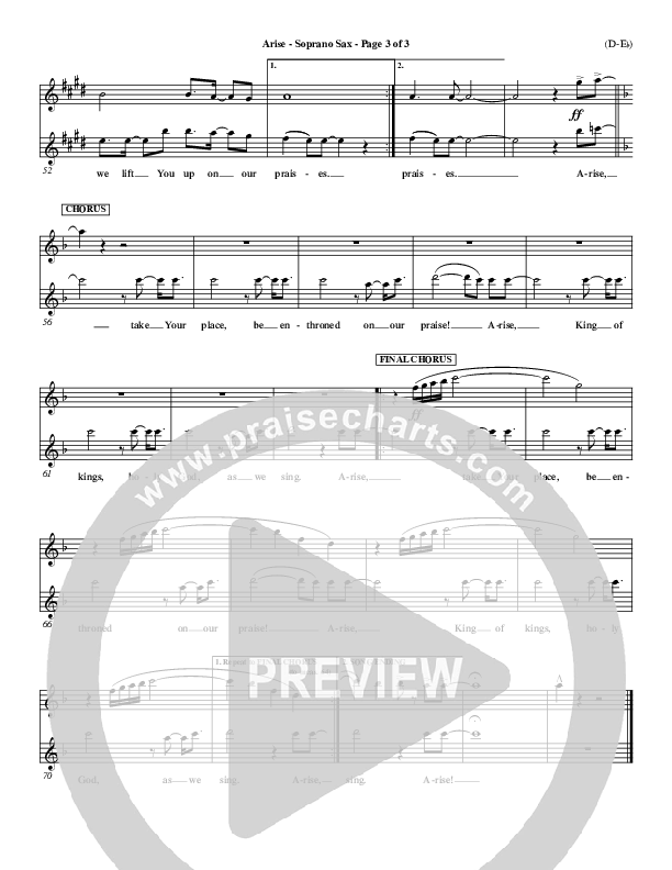 Arise Soprano Sax (Paul Baloche)