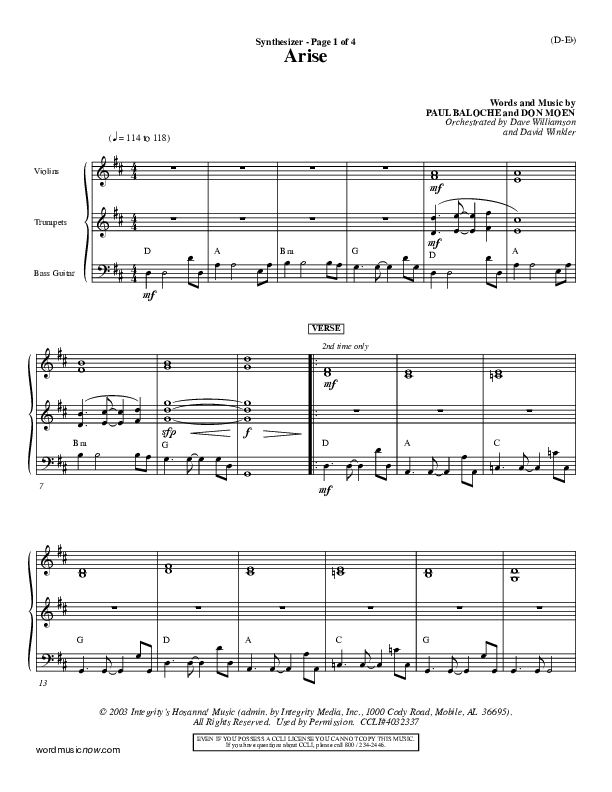 Arise Synth (Paul Baloche)