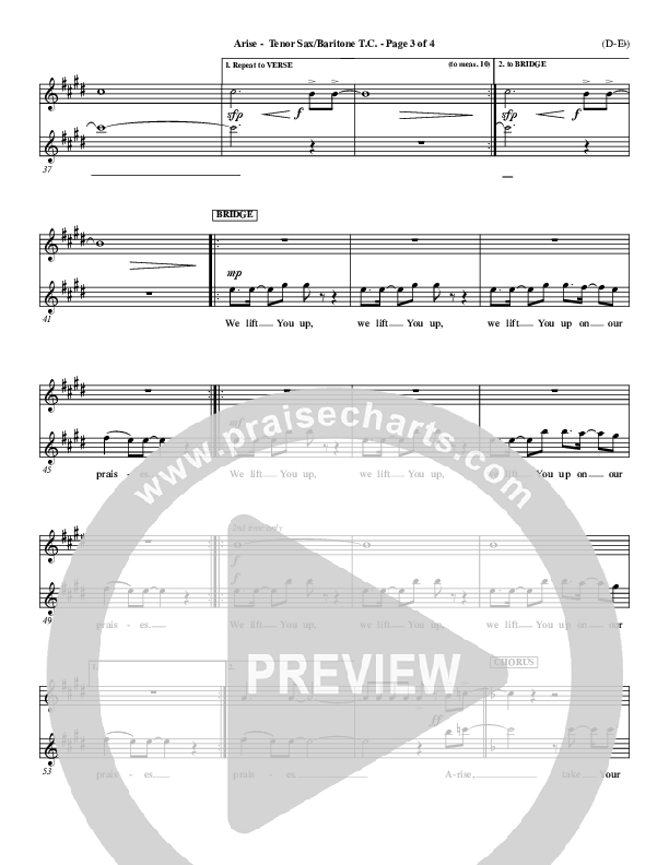 Arise Tenor Sax/Baritone T.C. (Paul Baloche)