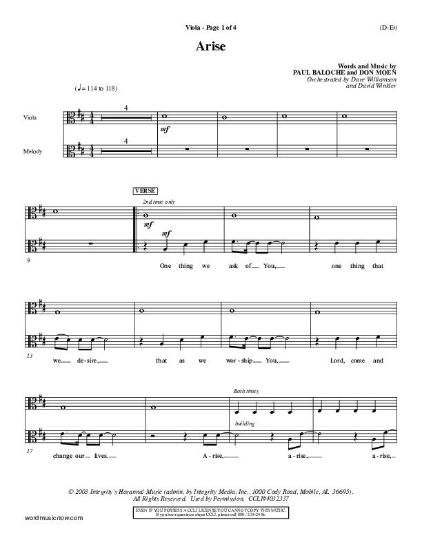 Arise Viola (Paul Baloche)