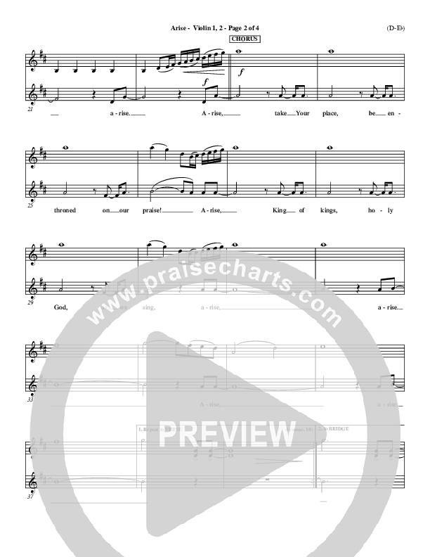 Arise Violin 1/2 (Paul Baloche)