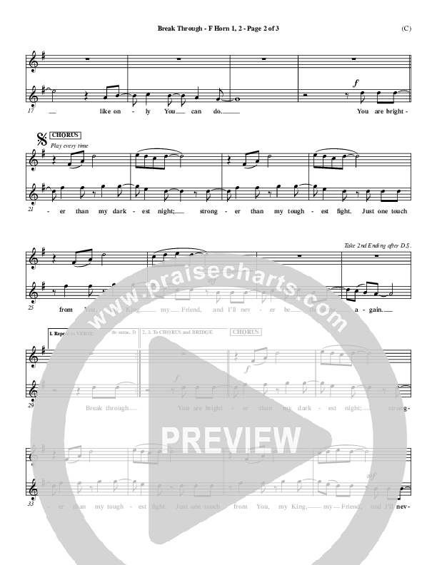 Break Through French Horn 1/2 (Tommy Walker)