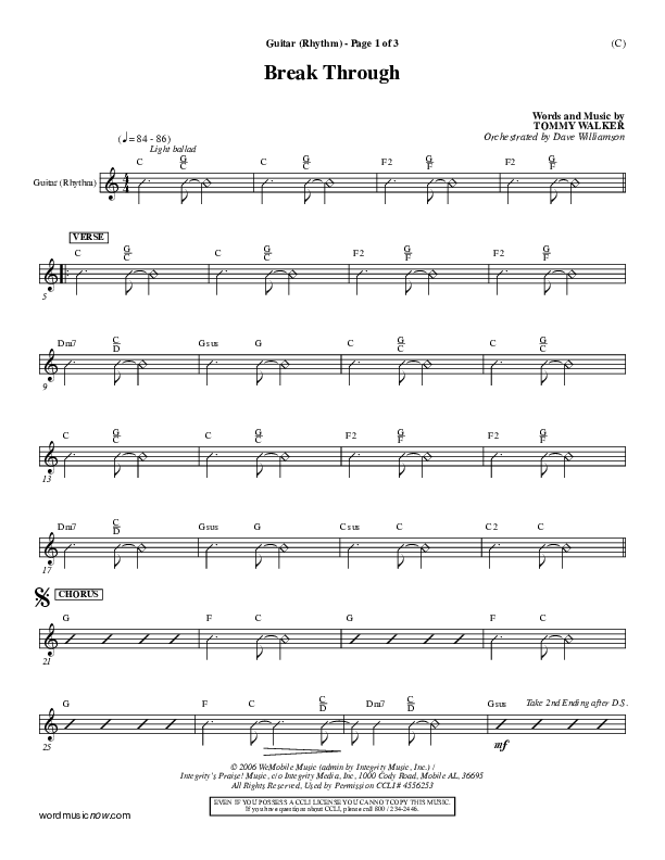 Break Through Guitar (Tommy Walker)