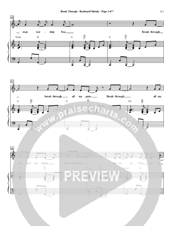 Break Through Piano/Vocal (Tommy Walker)