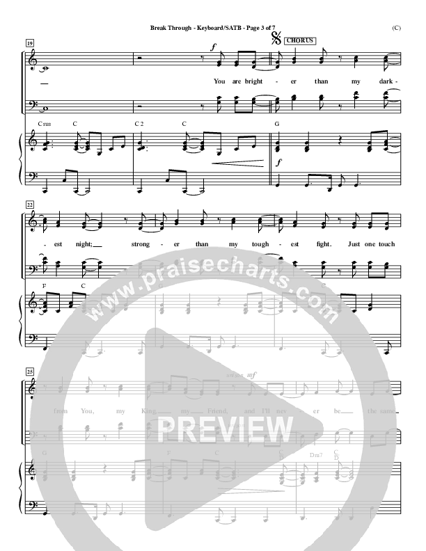 Break Through Piano/Vocal (SATB) (Tommy Walker)