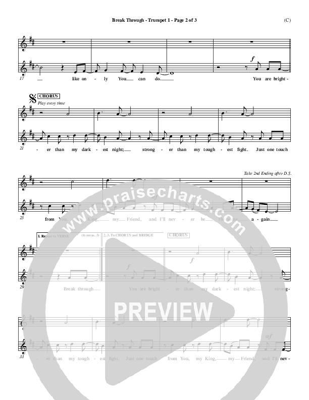 Break Through Trumpet 1 (Tommy Walker)