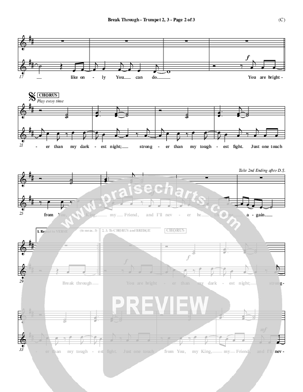 Break Through Trumpet 2/3 (Tommy Walker)