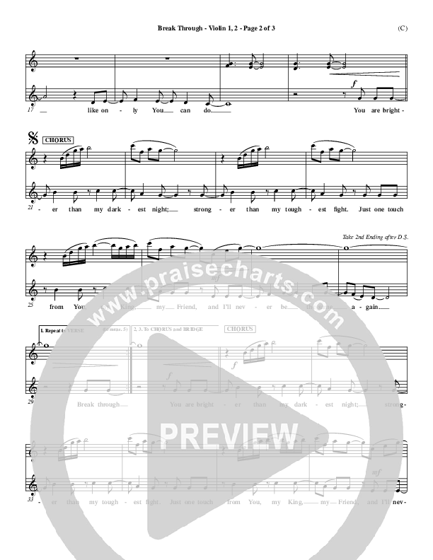 Break Through Violin 1/2 (Tommy Walker)