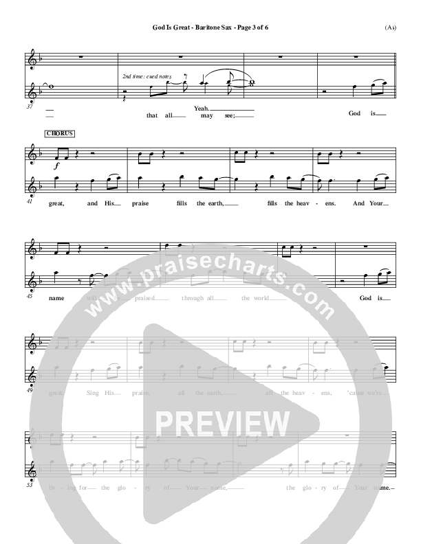 God Is Great Bari Sax (Marty Sampson)
