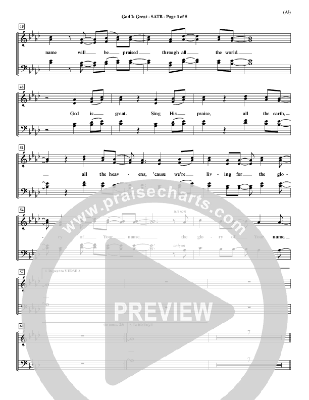 God Is Great Choir Vocals (SATB) (Marty Sampson)