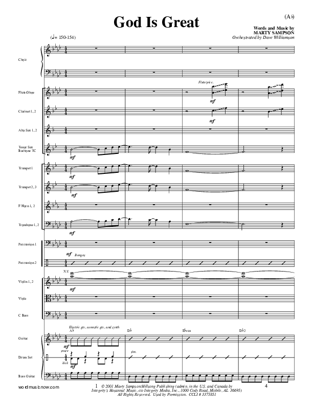 God Is Great Orchestration (Marty Sampson)