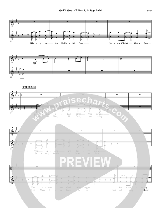 God Is Great French Horn 1/2 (Marty Sampson)