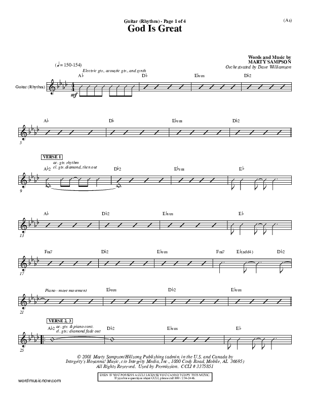 God Is Great Guitar (Marty Sampson)