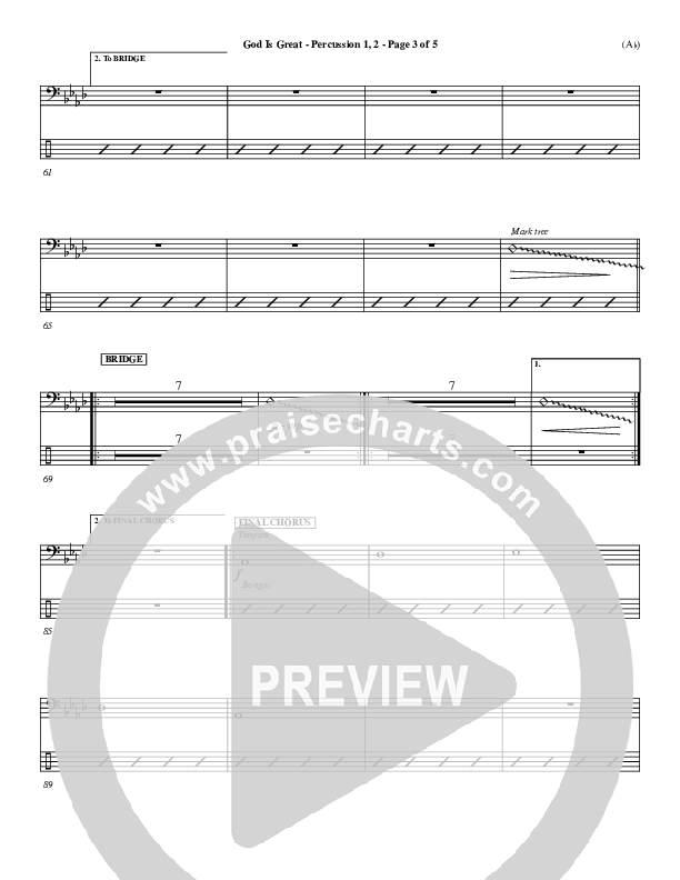 God Is Great Percussion 1/2 (Marty Sampson)