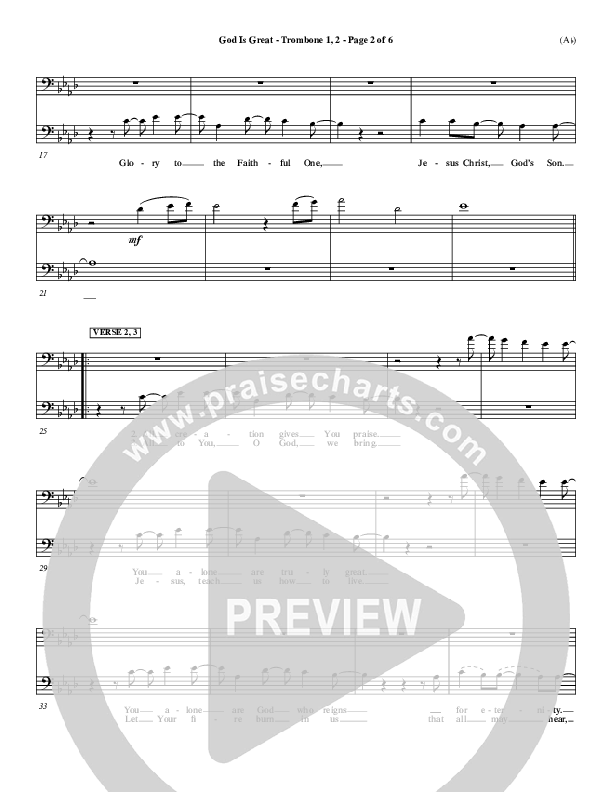 God Is Great Trombone 1/2 (Marty Sampson)