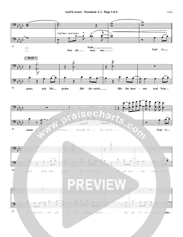 God Is Great Trombone 1/2 (Marty Sampson)