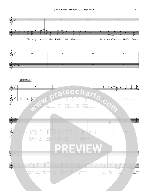 God Is Great Trumpet 2/3 (Marty Sampson)