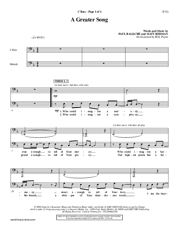 A Greater Song Contrabass (Paul Baloche)