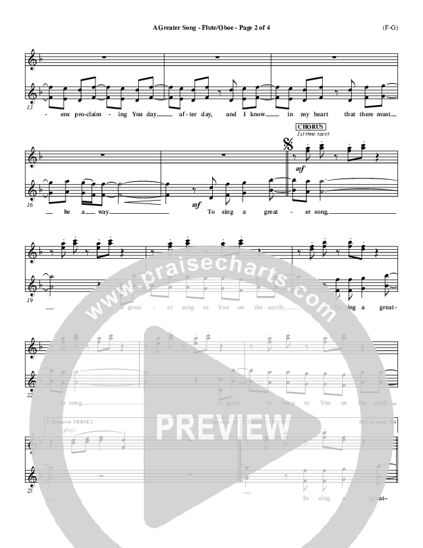 A Greater Song Flute/Oboe (Paul Baloche)