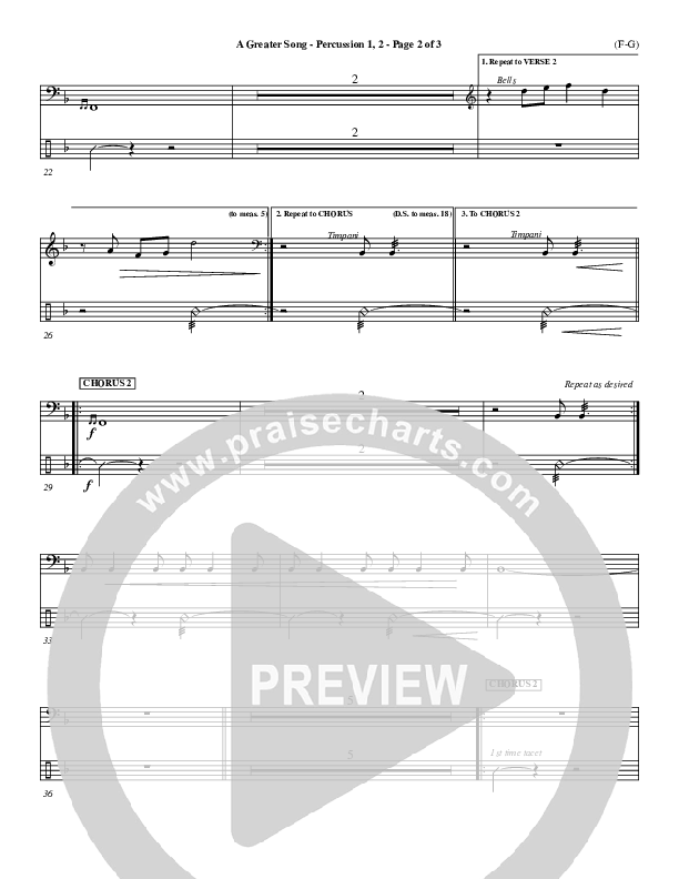 A Greater Song Percussion 1/2 (Paul Baloche)