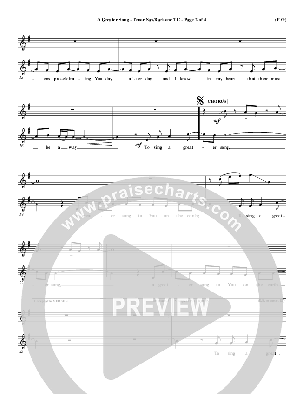 A Greater Song Tenor Sax/Baritone T.C. (Paul Baloche)