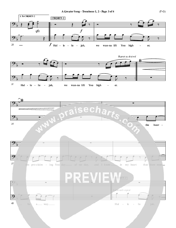 A Greater Song Trombone 1/2 (Paul Baloche)