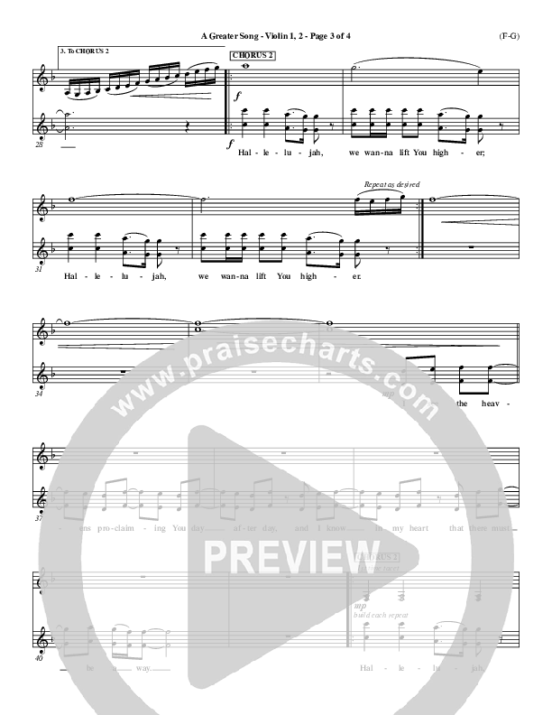 A Greater Song Violin 1/2 (Paul Baloche)