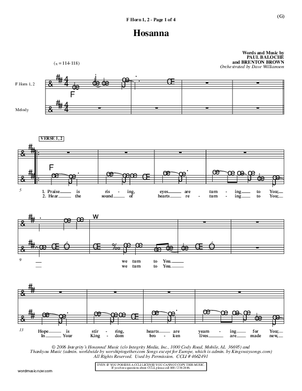 Break Through French Horn 1/2 (Tommy Walker)