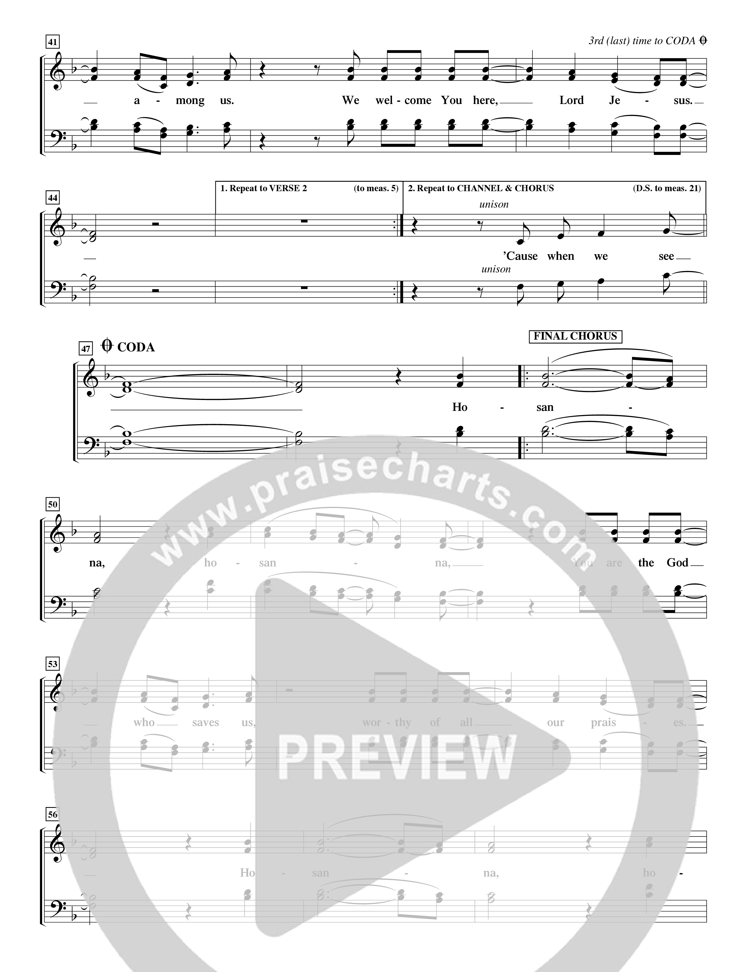 Hosanna (Praise Is Rising) (Choral Anthem SATB) Choir Sheet (SATB) (Word Music Choral / Orch. Dave Williamson)