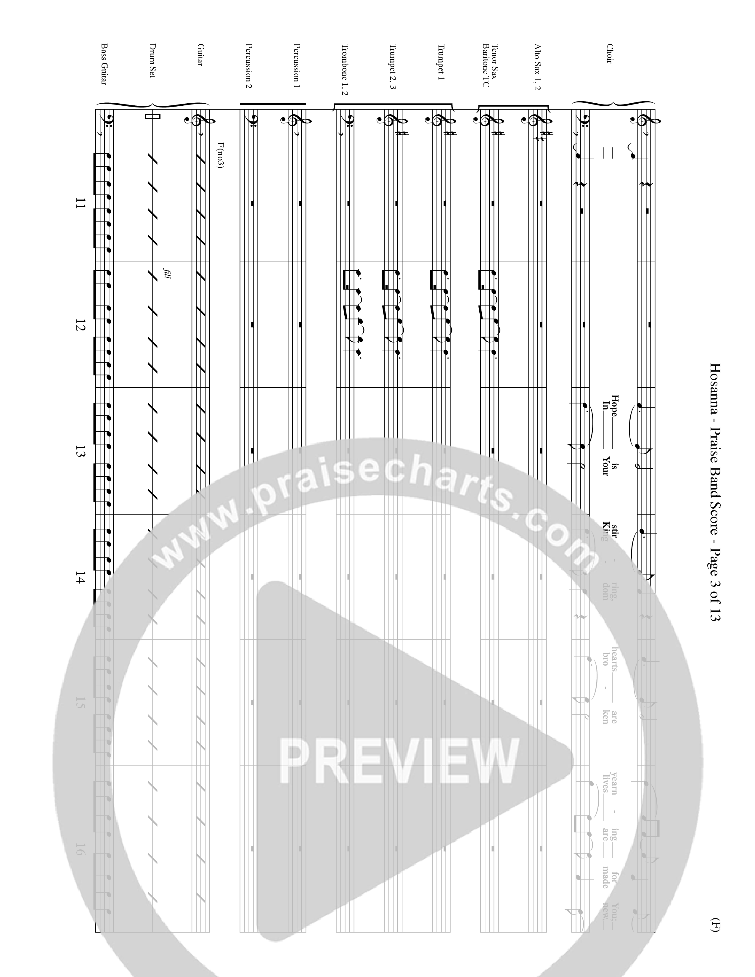 Hosanna (Praise Is Rising) (Choral Anthem SATB) PraiseBand (incl. Brass) (Word Music Choral / Orch. Dave Williamson)