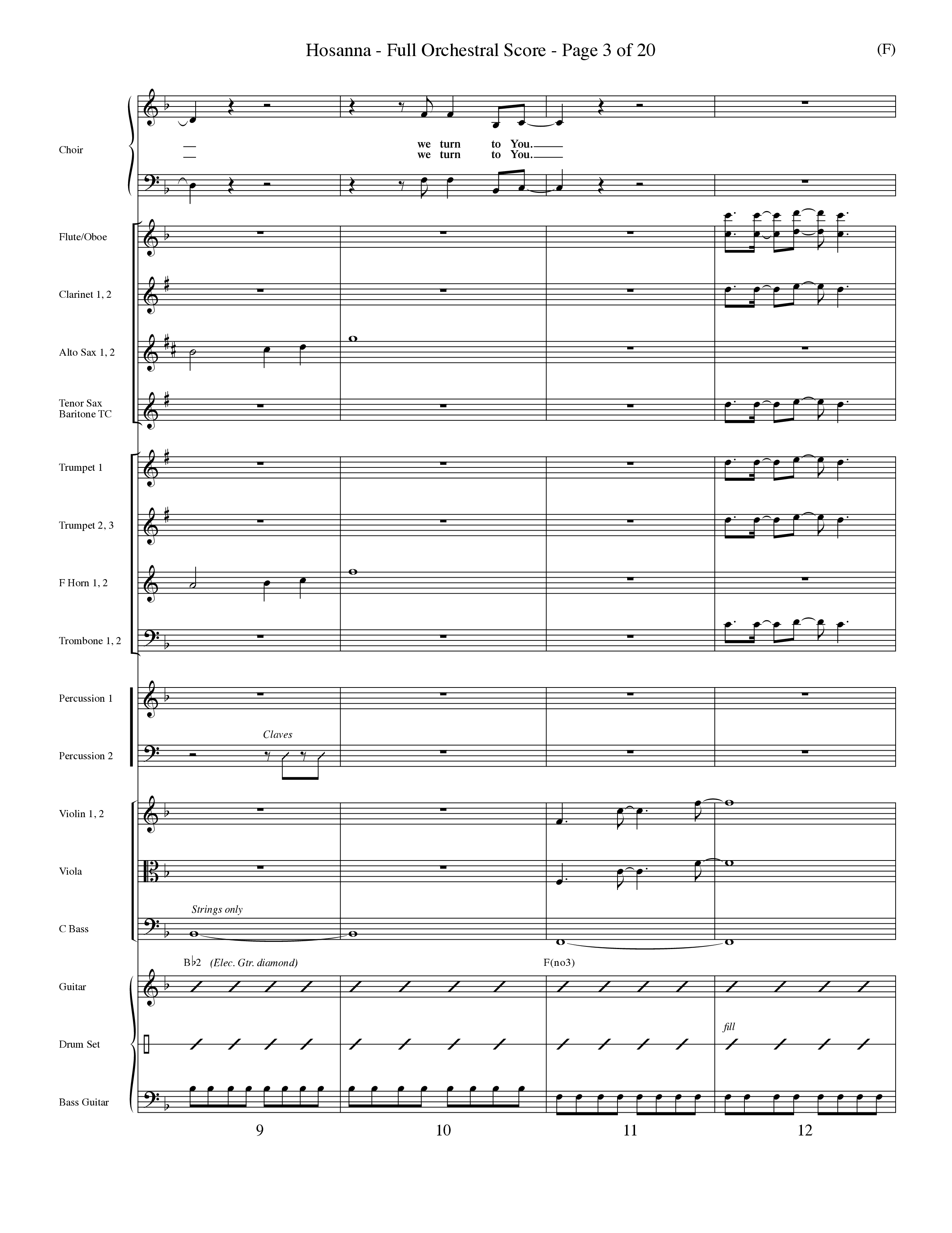 Hosanna (Praise Is Rising) (Choral Anthem SATB) Conductor's Score (Word Music Choral / Orch. Dave Williamson)