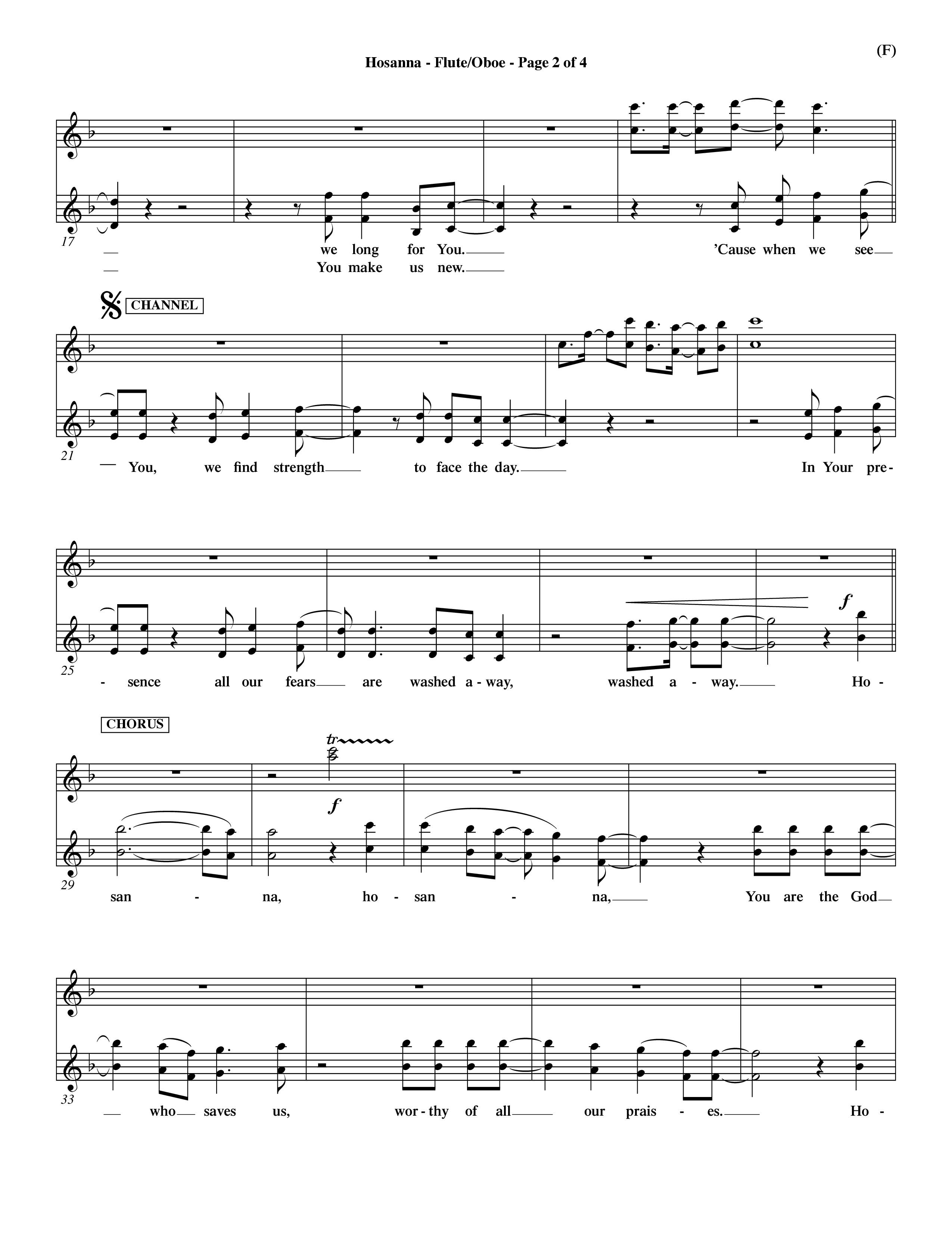 Hosanna (Praise Is Rising) (Choral Anthem SATB) Flute/Oboe (Word Music Choral / Orch. Dave Williamson)