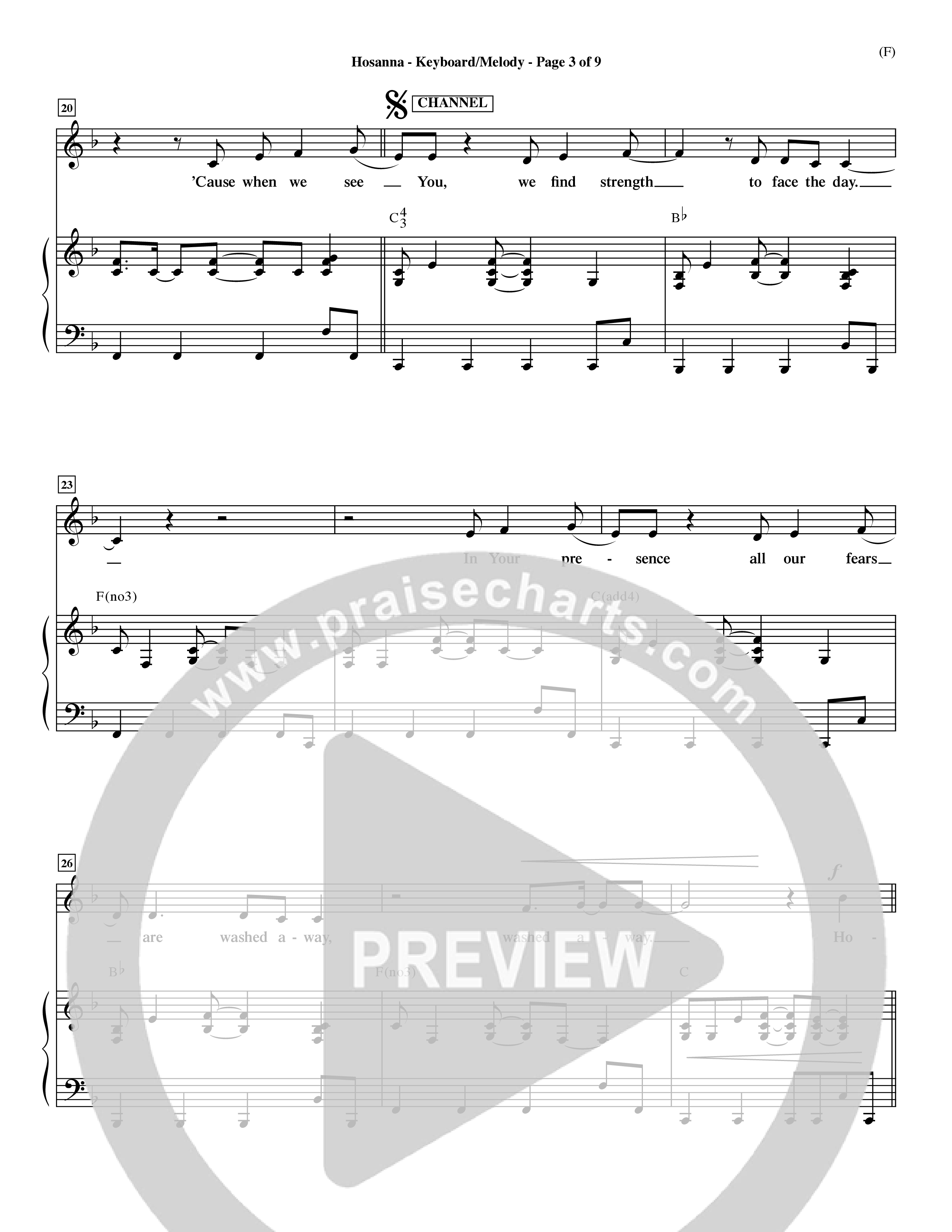 Hosanna (Praise Is Rising) (Choral Anthem SATB) Piano/Vocal (Melody) (Word Music Choral / Orch. Dave Williamson)