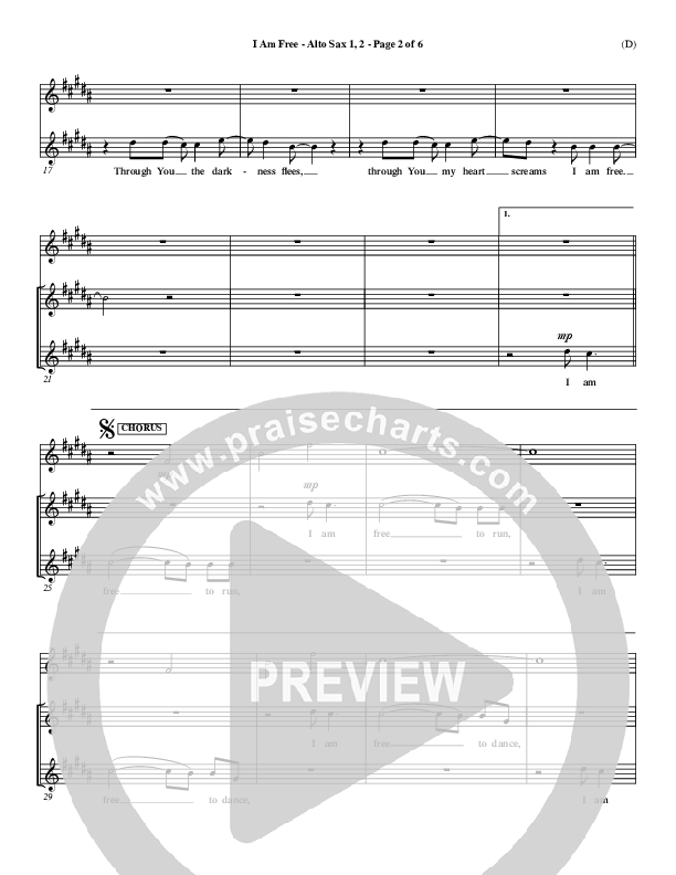 I Am Free Alto Sax 1/2 (Jon Egan)