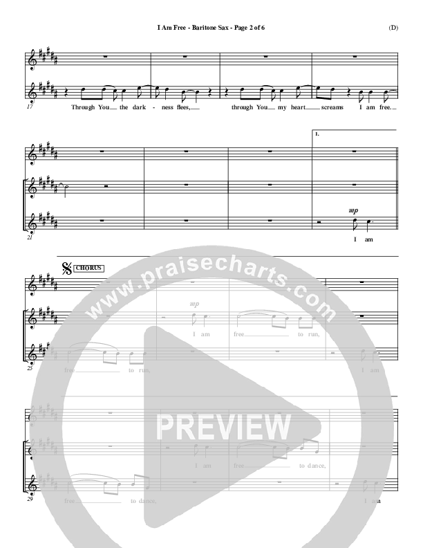 I Am Free Bari Sax (Jon Egan)