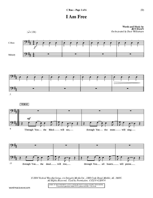 I Am Free Contrabass (Jon Egan)