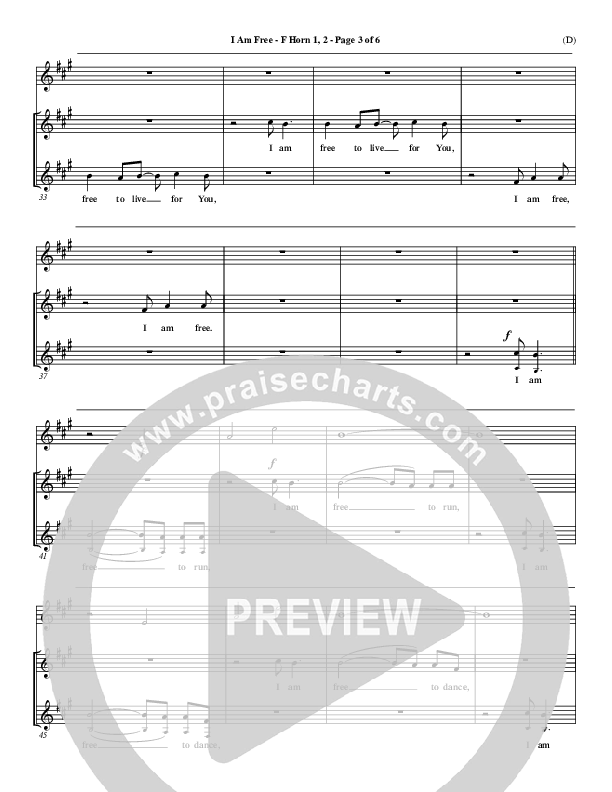 I Am Free French Horn 1/2 (Jon Egan)