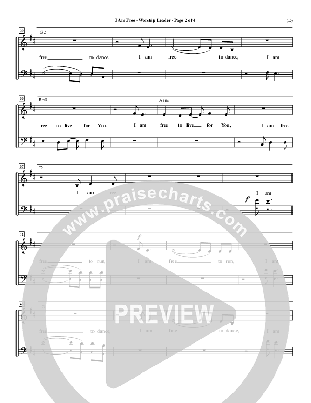 I Am Free Lead Sheet (Jon Egan)