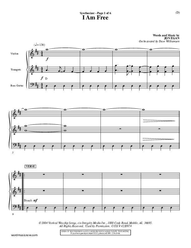 I Am Free Synth (Jon Egan)