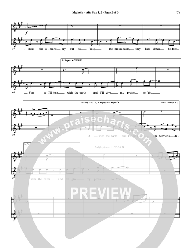 Majestic Alto Sax 1/2 (Lincoln Brewster)