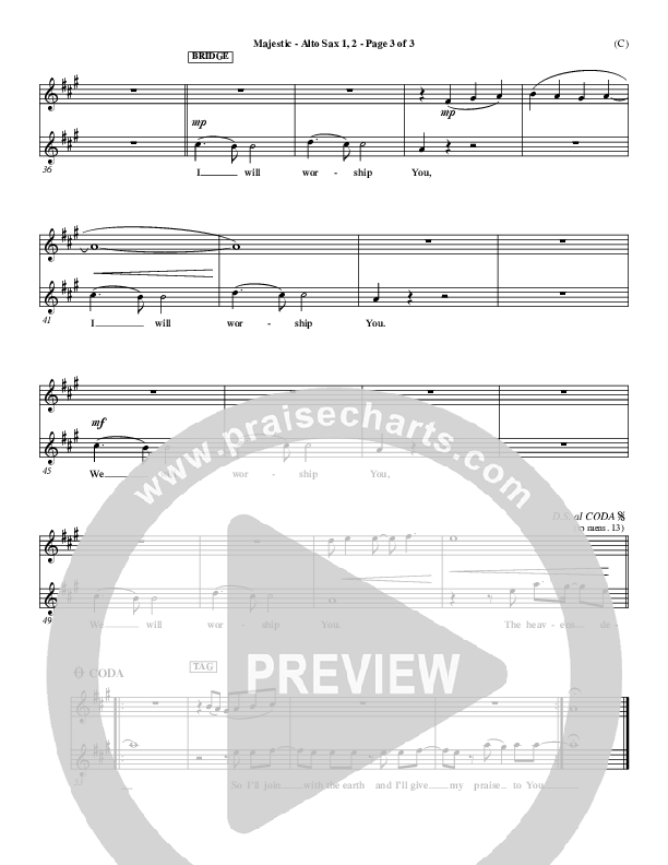 Majestic Alto Sax 1/2 (Lincoln Brewster)