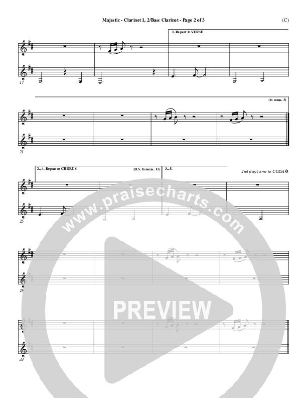 Majestic Clarinet 1/2, Bass Clarinet (Lincoln Brewster)