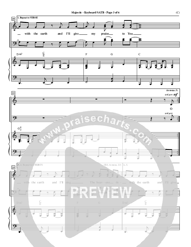 Majestic Piano/Vocal (SATB) (Lincoln Brewster)