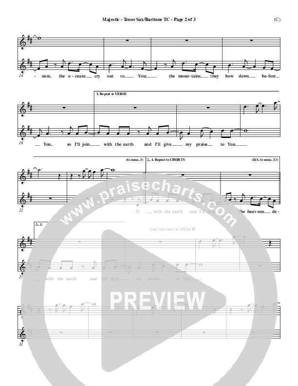 Majestic Tenor Sax/Baritone T.C. (Lincoln Brewster)