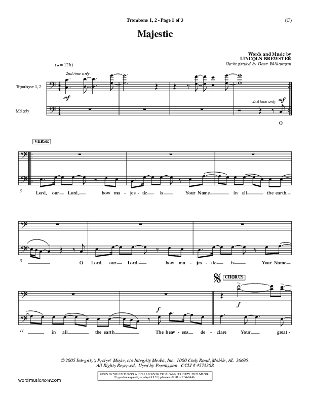 Majestic Trombone 1/2 (Lincoln Brewster)