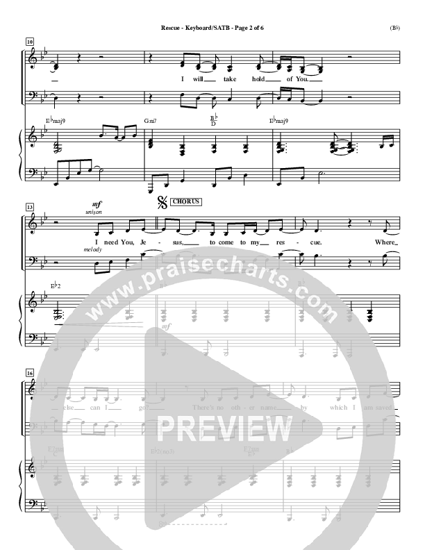 Rescue Piano/Vocal (SATB) (Reuben Morgan)