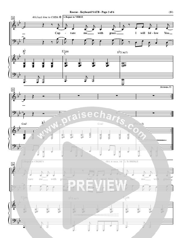 Rescue Piano/Vocal (SATB) (Reuben Morgan)