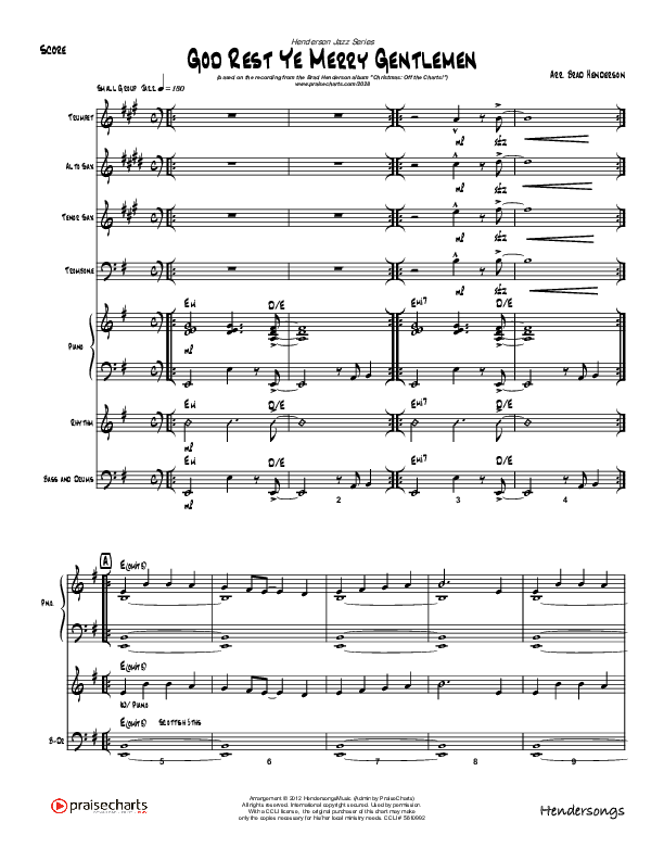 God Rest Ye Merry Gentlemen (Instrumental) Conductor's Score (Brad Henderson)