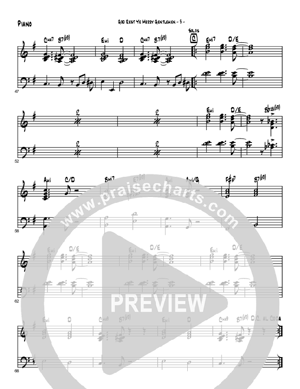 God Rest Ye Merry Gentlemen (Instrumental) Piano Sheet (Brad Henderson)